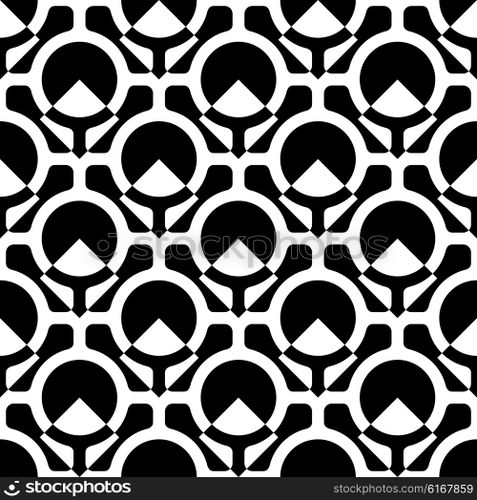 Seamless Ring Pattern. Abstract Monochrome Background. Vector Regular Texture. Seamless Ring Pattern