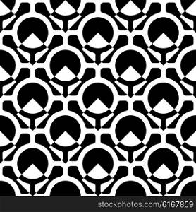 Seamless Ring Pattern. Abstract Monochrome Background. Vector Regular Texture. Seamless Ring Pattern