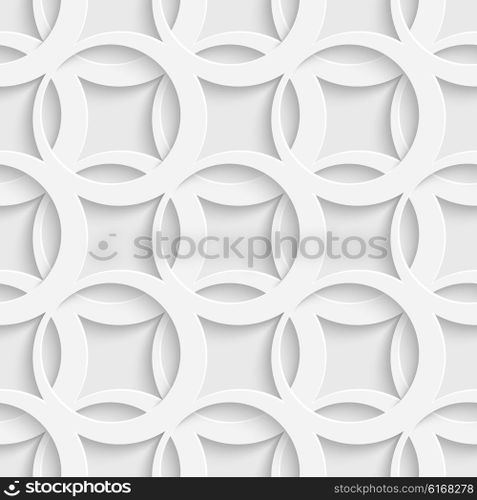 Seamless Ring Pattern. Vector Oriental Background. Regular White Texture. Seamless Ring Pattern