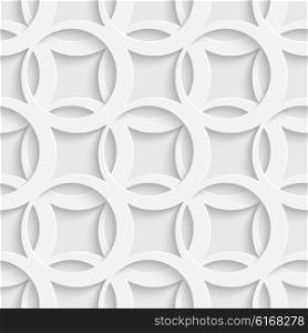 Seamless Ring Pattern. Vector Oriental Background. Regular White Texture. Seamless Ring Pattern