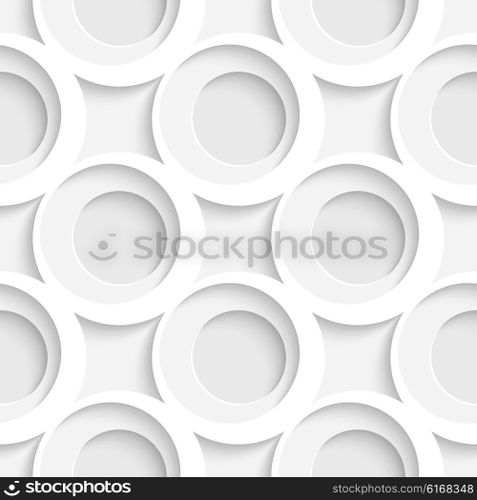 Seamless Ring Pattern. Vector Oriental Background. Regular White Texture. Seamless Ring Pattern
