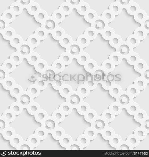 Seamless Ring Pattern. Vector Oriental Background. Regular White Texture. Seamless Ring Pattern