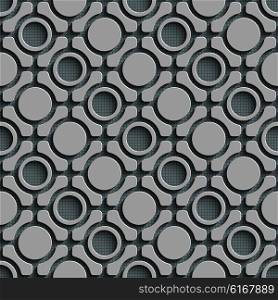 Seamless Ring Wallpaper. Seamless Ring Wallpaper. Vector Oriental Pattern. Gray Regular Texture