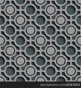 Seamless Ring Wallpaper. Seamless Ring Wallpaper. Vector Oriental Pattern. Gray Regular Texture