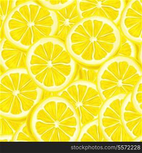 Seamless riped juicy sliced lemons pattern background vector illustration