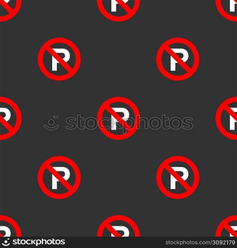 Seamless road sign pattern on a black background. Seamless road sign pattern