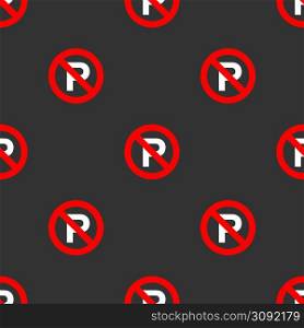 Seamless road sign pattern on a black background. Seamless road sign pattern