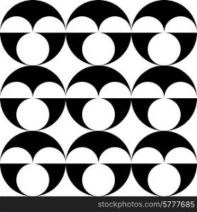 Seamless Seamless Circle Pattern. Vector Black and White Background. Seamless Circle Pattern