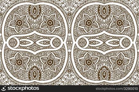 Seamless sepia wallpaper pattern