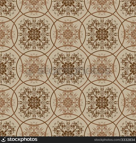 Seamless seventies retro inspired floral background
