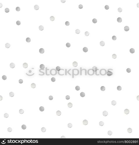 Seamless shiny silver glitter polka dot pattern