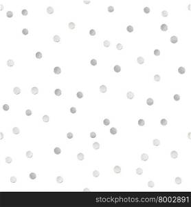 Seamless shiny silver glitter polka dot pattern