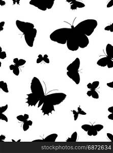 Seamless silhouettes of butterflies