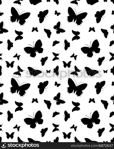 Seamless silhouettes of butterflies