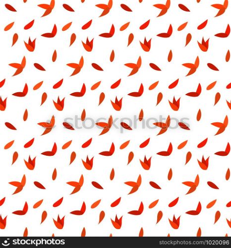 Seamless simple vector pattern with autumn leaves