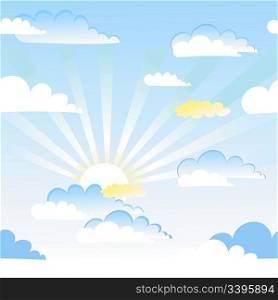 Seamless sky and clouds vector