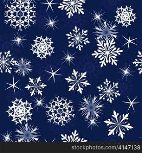 Seamless snowflakes background for winter and christmas theme. For easy making seamless pattern just drag all group into swatches bar, and use it for filling any contours.