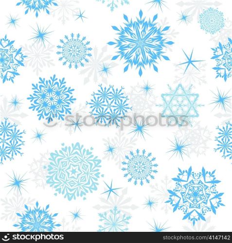 Seamless snowflakes background for winter and christmas theme. For easy making seamless pattern just drag all group into swatches bar, and use it for filling any contours.