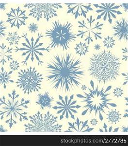 Seamless snowflakes background for winter and christmas theme. Vector illustration.