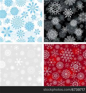 Seamless snowflakes backgrounds set for winter and christmas theme