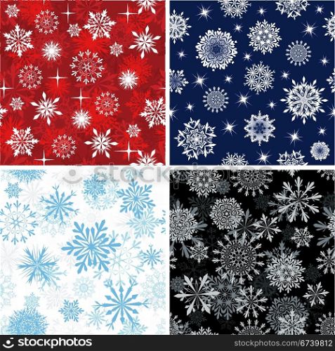 Seamless snowflakes backgrounds set for winter and christmas theme