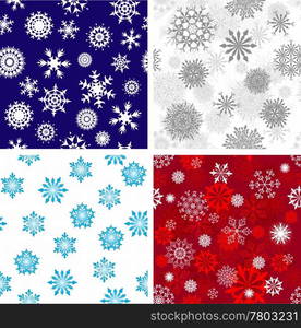 Seamless snowflakes backgrounds set for winter and christmas theme