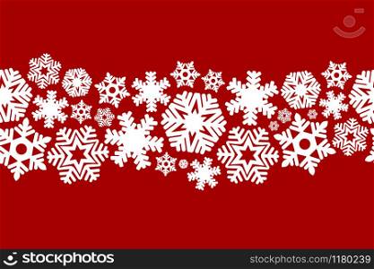 Seamless snowflakes on a red background. Decoration for christmas and new year design. Seamless snowflakes on a red background. Decoration for christmas design