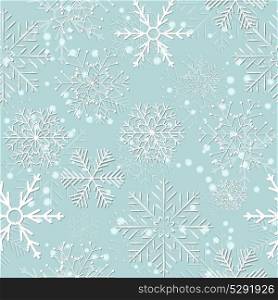 Seamless Snowflakes on Blue Background. Vector Illustration.. Seamless Snowflakes Background. Vector Illustration