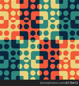 Seamless Square and Circle Pattern. Abstract Background. Vector Regular Texture. Seamless Square and Circle Pattern