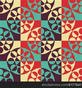 Seamless Square and Circle Pattern. Abstract Colorful Background. Vector Regular Texture. Seamless Square and Circle Pattern