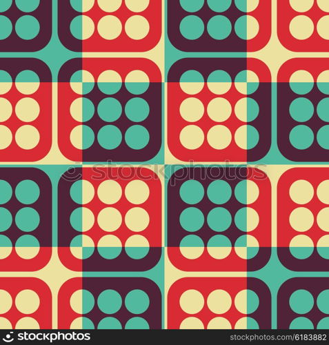 Seamless Square and Circle Pattern. Vector Colorful Background. Seamless Square and Circle Pattern