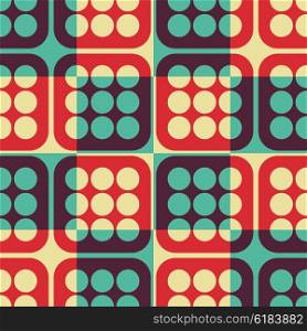 Seamless Square and Circle Pattern. Vector Colorful Background. Seamless Square and Circle Pattern
