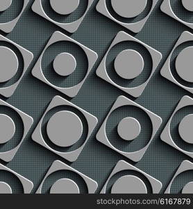Seamless Square and Circle Pattern. Vector Regular Texture. Seamless Square and Circle Pattern