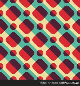 Seamless Square and Circle Pattern. Vector Regular Texture. Seamless Square and Circle Pattern