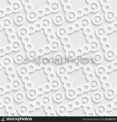 Seamless Square and Circle Pattern. Vector Soft Background. Regular White Texture. Seamless Square and Circle Pattern