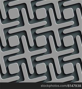 Seamless Square and Cross Pattern. Vector Regular Texture. Seamless Square and Cross Pattern