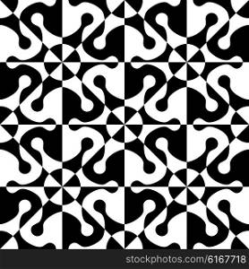 Seamless Square and Star Pattern. Abstract Black and White Background. Vector Regular Texture. Seamless Square and Star Pattern