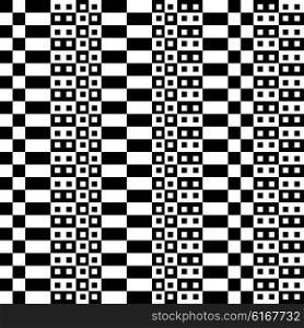 Seamless Square and Stripe Pattern. Abstract Monochrome Background. Vector Regular Texture. Seamless Square and Stripe Pattern