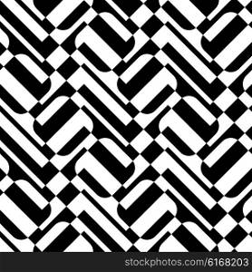 Seamless Square and ZigZag Pattern. Abstract Black and White Background. Vector Regular Texture. Seamless Square and ZigZag Pattern
