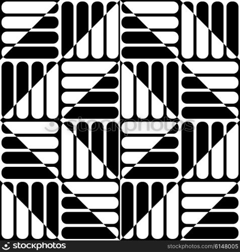 Seamless Square Background. Vector Monochrome Pattern