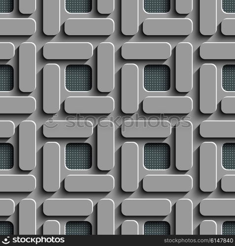 Seamless Square Pattern. Vector Background. Gray Regular Texture. Seamless Square Pattern
