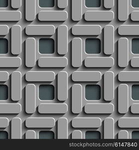 Seamless Square Pattern. Vector Background. Gray Regular Texture. Seamless Square Pattern
