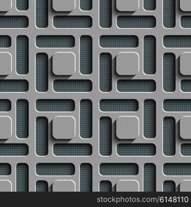 Seamless Square Pattern. Vector Background. Gray Regular Texture. Seamless Square Pattern