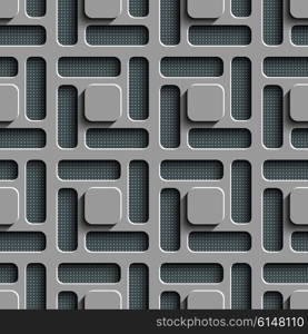 Seamless Square Pattern. Vector Background. Gray Regular Texture. Seamless Square Pattern