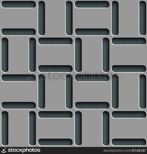 Seamless Square Pattern. Vector Background. Gray Regular Texture. Seamless Square Pattern