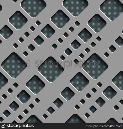 Seamless Square Pattern. Vector Background. Gray Regular Texture. Seamless Square Pattern
