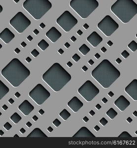 Seamless Square Pattern. Vector Background. Gray Regular Texture. Seamless Square Pattern