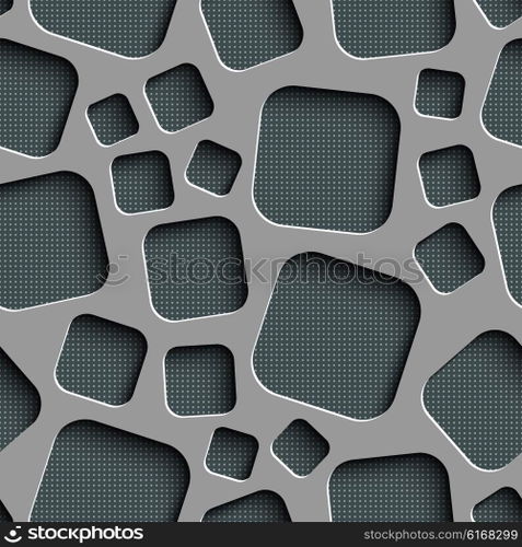 Seamless Square Pattern. Vector Background. Gray Regular Texture. Seamless Square Pattern