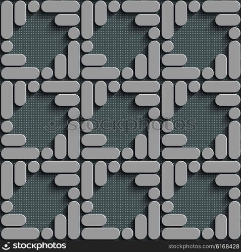 Seamless Square Pattern. Vector Background. Gray Regular Texture. Seamless Square Pattern
