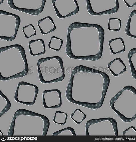 Seamless Square Pattern. Vector Background. Gray Regular Texture. Seamless Square Pattern